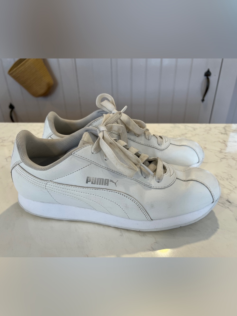 Puma Men’s White Casual Lace-Up Sneakers, 9